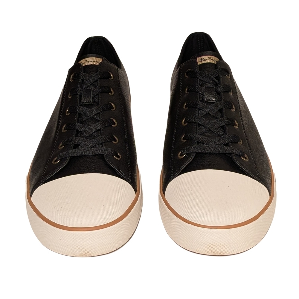 Ben Sherman Black Low-Top Sneakers with Cream Toe Cap